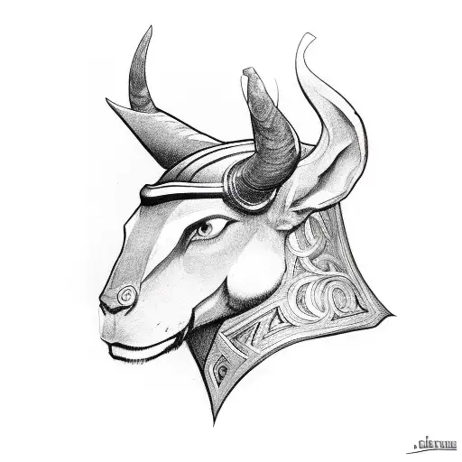 Loki's hornes as a head of a knife tattoo design idea