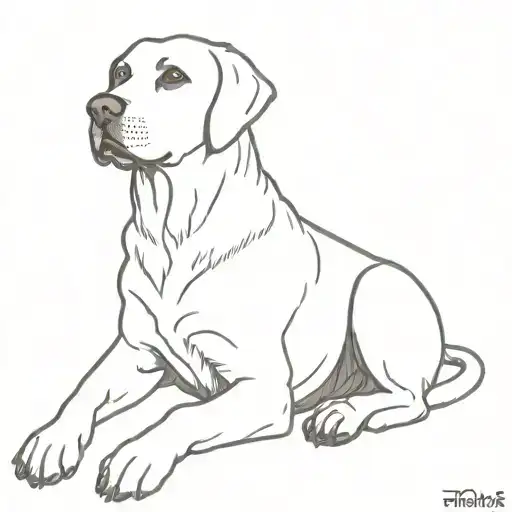 labrador retriever sitting tattoo design idea