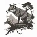 fantastic Mr fox tree  silhouette  tattoo design idea