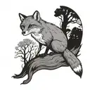 fantastic Mr fox tree  silhouette  tattoo design idea