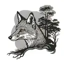 fantastic Mr fox tree  silhouette  tattoo design idea