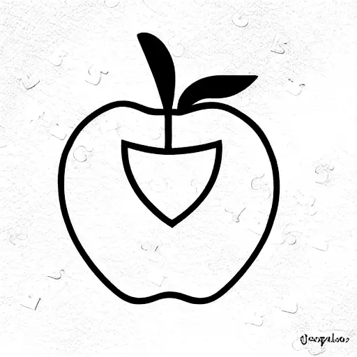 Puzzle piece with an apple inside tattoo design idea