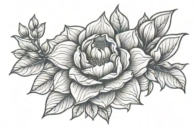 Magnolia neptune number 21 love thank you tattoo design idea