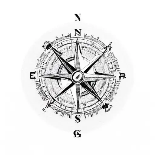 A Palmeiras logo integrated into a nautical compass tattoo design idea