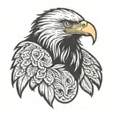 American traditional eagle  tattoo design idea