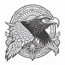 American traditional eagle  tattoo design idea