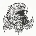 American traditional eagle  tattoo design idea
