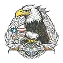 American traditional eagle  tattoo design idea