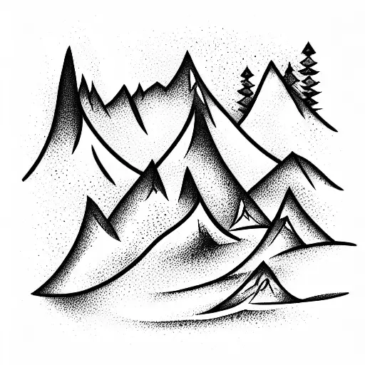 Mountain Scene tattoo design idea