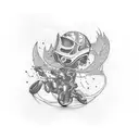 biker chick tattoo design idea