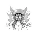 biker chick tattoo design idea