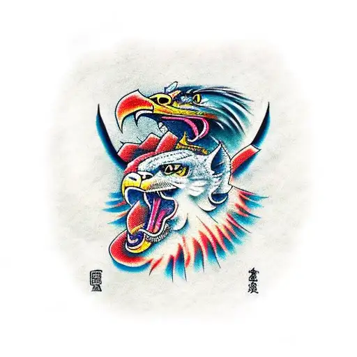 jaguar with eagle wings  tattoo design idea