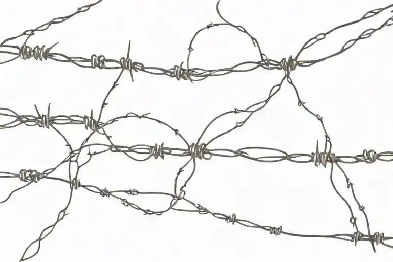 barb wire in a line tattoo design idea