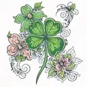 five leaf clover tattoo design idea