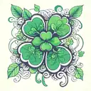 five leaf clover tattoo design idea