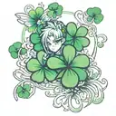 five leaf clover tattoo design idea
