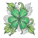 five leaf clover tattoo design idea
