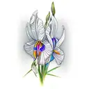 Bohemian arrow with Daisy fletching including iris and rose tattoo design idea