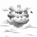 (cast your burden upon the lord and he will sustain) Surronded by clouds and doves flying through the clouds.  tattoo design idea