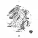 wasatch mountains utah lord of the rings map style tattoo design idea