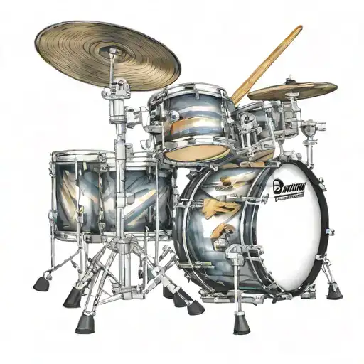 drummer on a drum set tattoo design idea