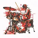 drummer on a drum set tattoo design idea