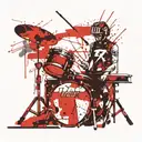 drummer on a drum set tattoo design idea