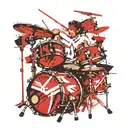drummer on a drum set tattoo design idea
