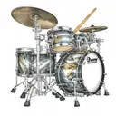 drummer on a drum set tattoo design idea