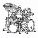 drummer on a drum set tattoo design idea
