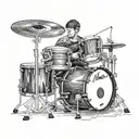 drummer on a drum set tattoo design idea