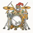 drummer on a drum set tattoo design idea