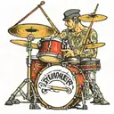 drummer on a drum set tattoo design idea