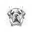 messi with the world cup, barcelona shield, and a boxer dog face tattoo design idea