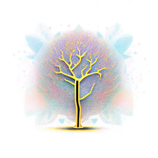 BTS, golden tree, the sign "young forever", the sign "stay gold" , petals tattoo design idea