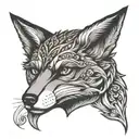 fox head on left pec tattoo tattoo design idea