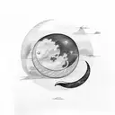 waning crescent moon tattoo design idea