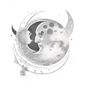 waning crescent moon tattoo design idea
