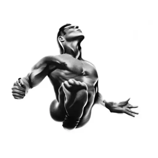 a man with his arms outstretched tattoo design idea