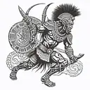 Zulu warrior battling tattoo design idea