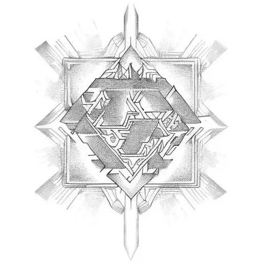fire ice math family tattoo design idea