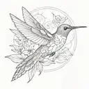 hummingbird hovering tattoo design idea