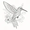 hummingbird hovering tattoo design idea