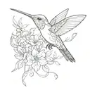 hummingbird hovering tattoo design idea