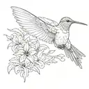 hummingbird hovering tattoo design idea