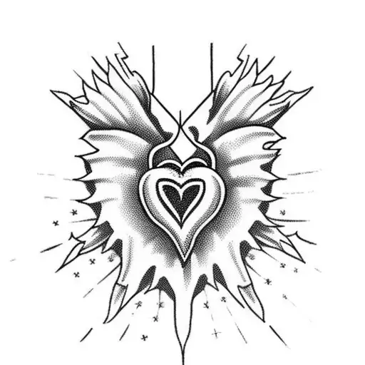 Sacred Heart tattoo design idea