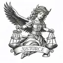 wisdom, courage, justice, temperance tattoo design idea