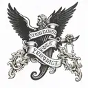 wisdom, courage, justice, temperance tattoo design idea