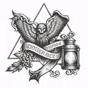 wisdom, courage, justice, temperance tattoo design idea