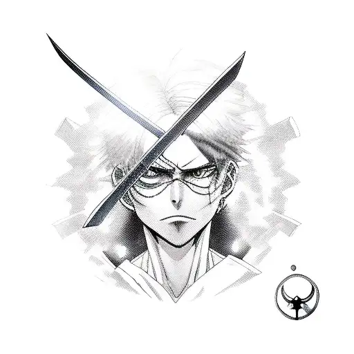  levi ackerman with swords and titans tattoo design idea